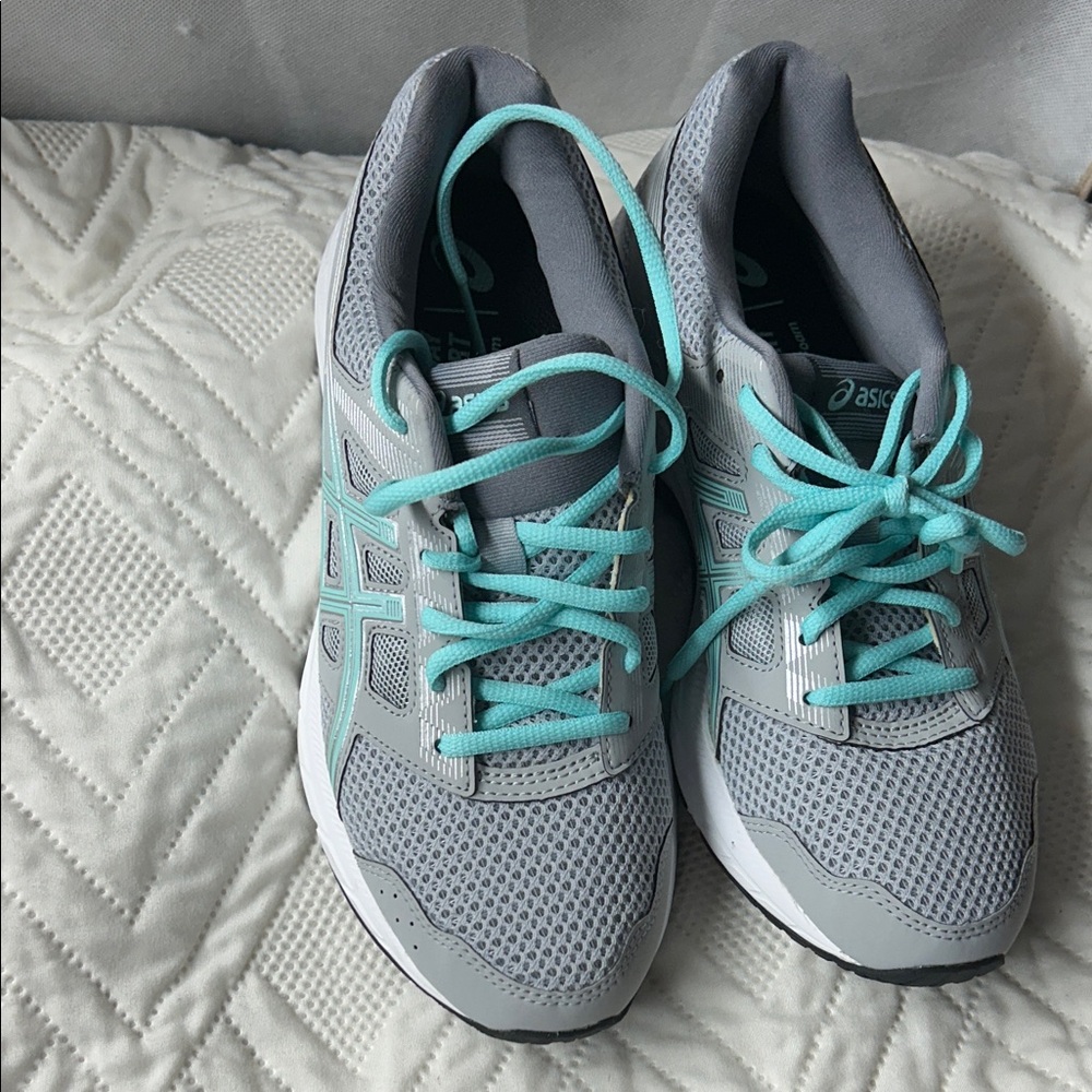 ASICS Everyday Comfort AmplifFoam Women's Athletic Shoes in Gray and Teal